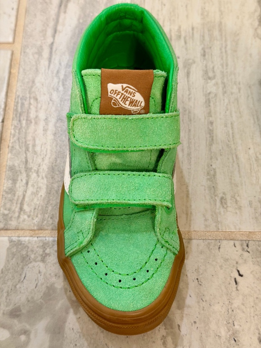 Vans SK8-Mid Reissue Velcro (kids) Size:1, Gum Green - Picture 6 of 7